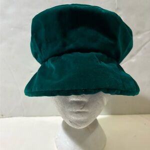 Vintage made in Canada Teal green Velvet Hat